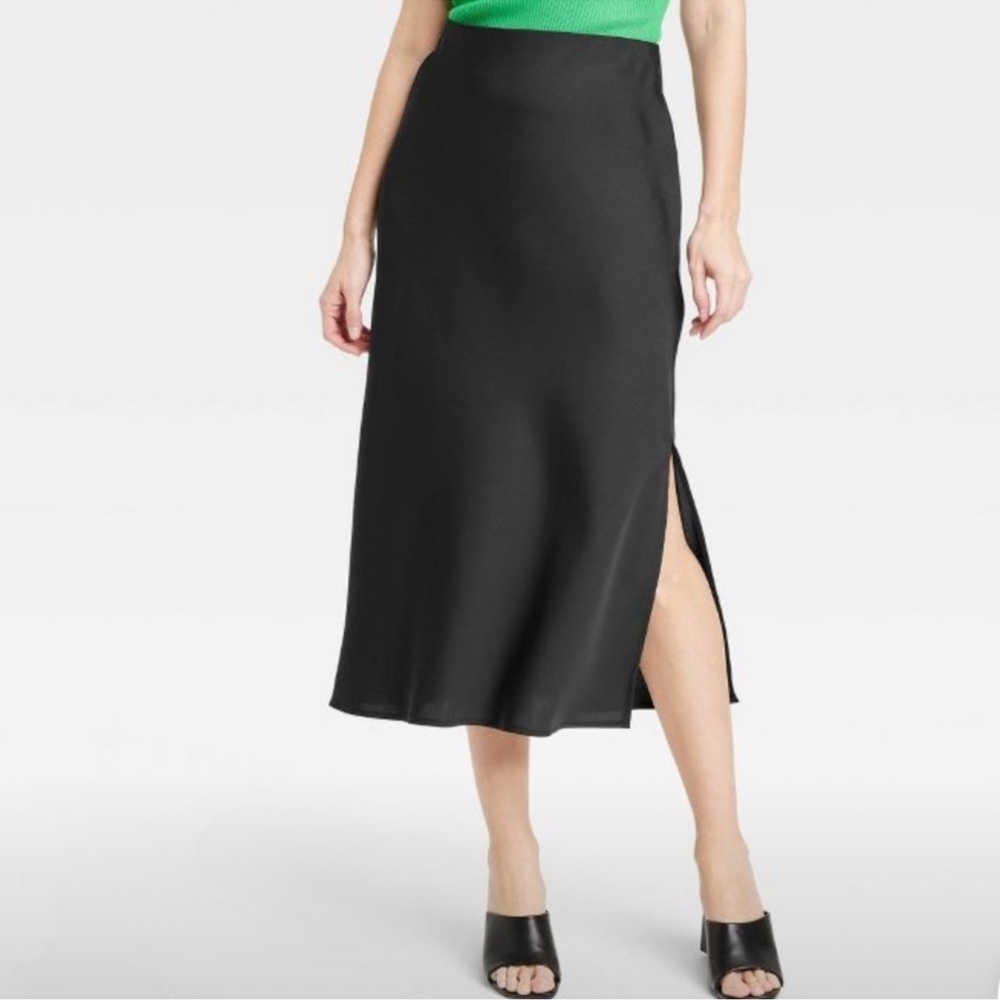 a new day Elegant Black Midi Pencil Skirt